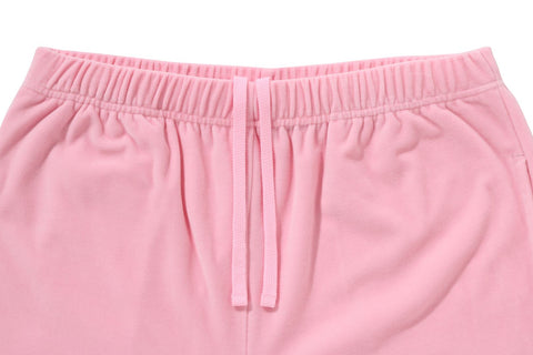 CRYSTAL STONE APE HEAD VELOUR WIDE PANTS