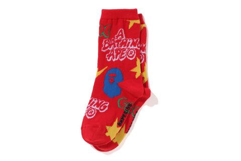 BAPE GRAFFITI PATTERN SOCKS