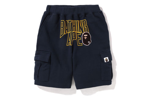 APE HEAD PATCH CARGO SWEAT SHORTS