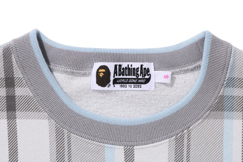 BAPE CHECK WIDE FIT CREWNECK