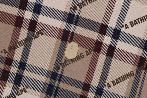 A BATHING APE LOGO CHECK PATTERN CREWNECK