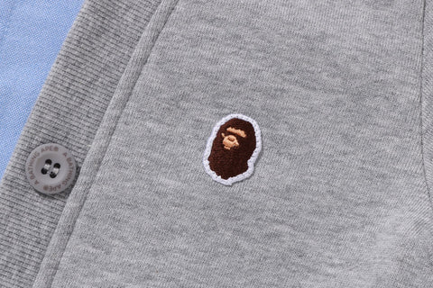 BATHING APE SHIRT LAYERED CARDIGAN