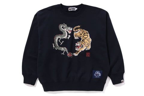 JAPAN CULTURE TIGER AND DRAGON CREWNECK