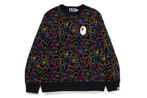 NEON CAMO CREWNECK SWEATSHIRT
