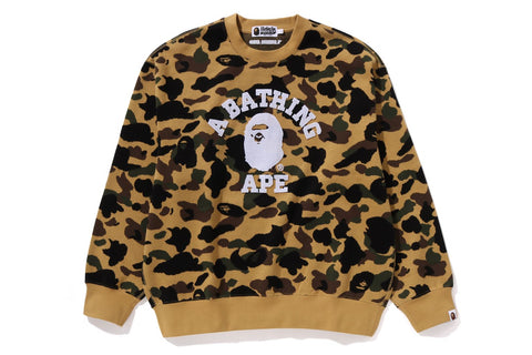 1ST CAMO JACQUARD COLLEGE RELAX FIT CREWNECK SWEATSHIRT