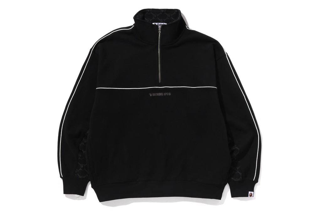 COLLEGE MONOGRAM LOGO HALF ZIP RELAX FIT CREWNECK SWEATSHIRT