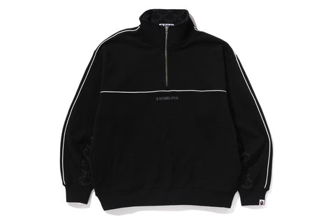 COLLEGE MONOGRAM LOGO HALF ZIP RELAX FIT CREWNECK SWEATSHIRT