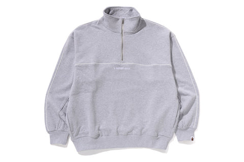 COLLEGE MONOGRAM LOGO HALF ZIP RELAX FIT CREWNECK SWEATSHIRT