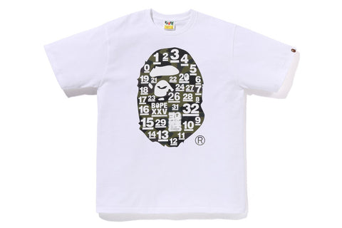A BATHING APE 32ND ANNIV. 1ST CAMO BIG APE HEAD TEE