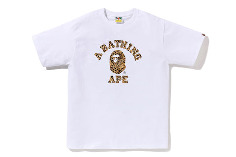 WILD LEOPARD PATTERN COLLEGE TEE
