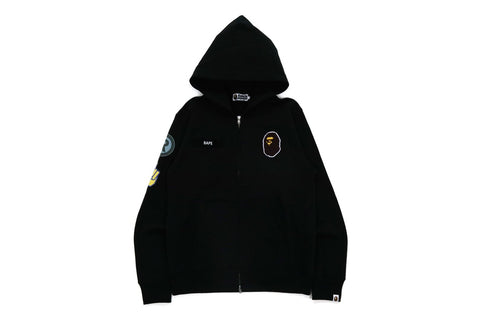 MILITARY PATCH HEAVY WEIGHT ZIP HOODIE