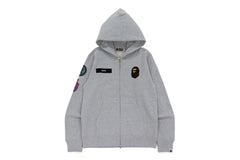 MILITARY PATCH HEAVY WEIGHT ZIP HOODIE