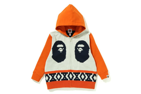 APE HEAD KNIT BODY ZIP HOODIE