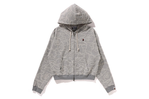 NEON CAMO JACQUARD ZIP HOODIE