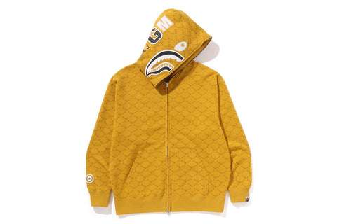 COLLEGE MONOGRAM RELAXED FIT SHARK FULL ZIP HOODIE
