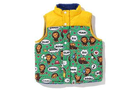 BABY MILO SPEECH BALLOON REVERSIBLE DOWN VEST