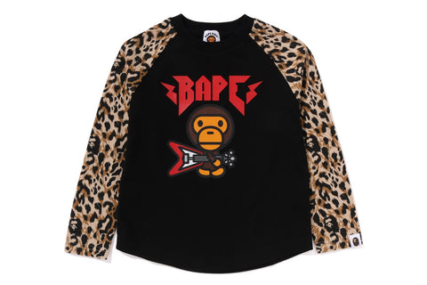 WILD LEOPARD PATTERN BABY MILO RAGLAN LS TEE