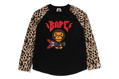 WILD LEOPARD PATTERN BABY MILO RAGLAN LS TEE