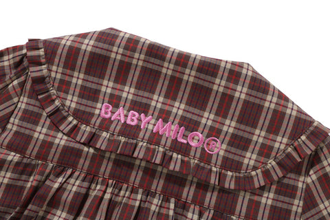 CHECK BABY MILO FRILL COLLAR ONEPIECE