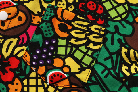 BABY MILO TROPICAL OPEN COLLAR SHIRT ROMPERS