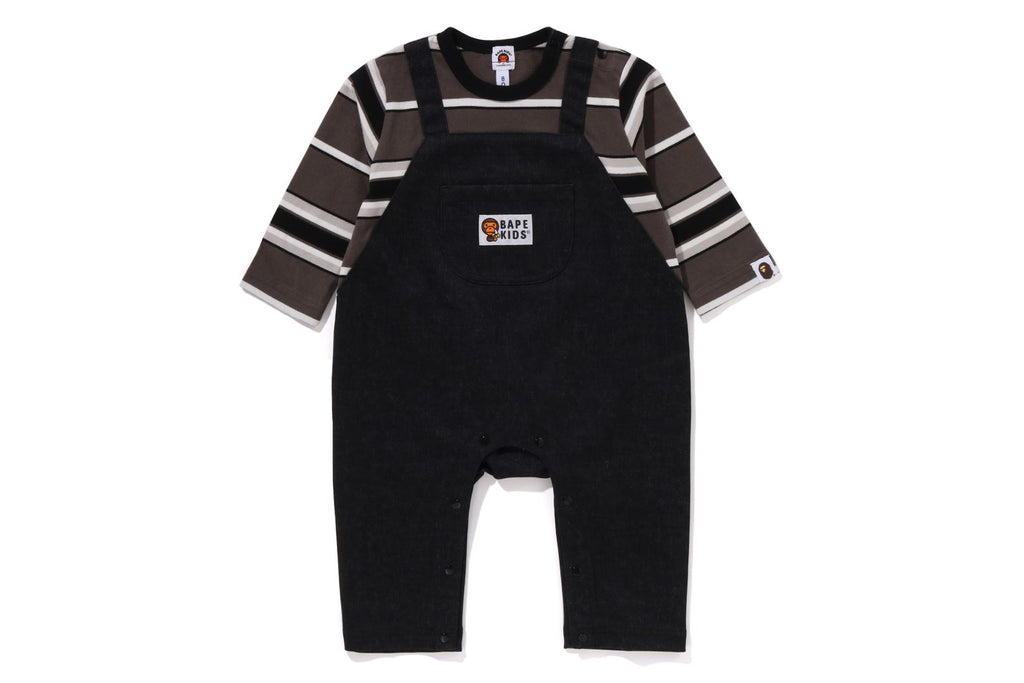 LS TEE LAYERED OVERALL ROMPERS