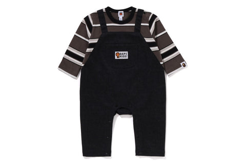 LS TEE LAYERED OVERALL ROMPERS