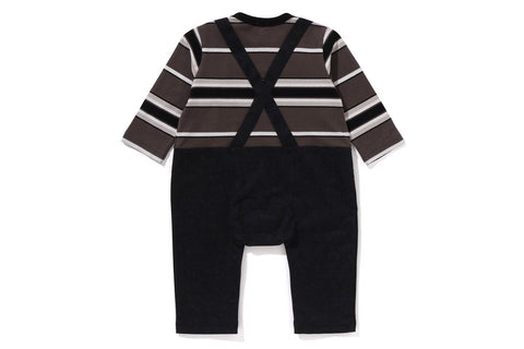 LS TEE LAYERED OVERALL ROMPERS