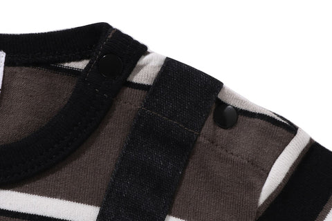 LS TEE LAYERED OVERALL ROMPERS