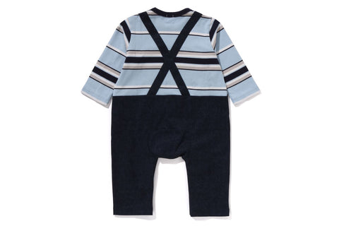 LS TEE LAYERED OVERALL ROMPERS