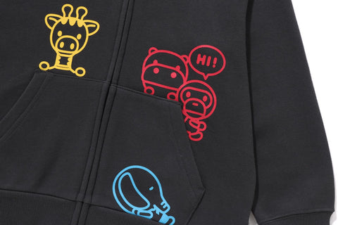 BABY MILO FRIENDS ZIP HOODIE