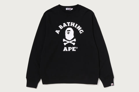 APE CROSSBONE COLLEGE CREWNECK SWEATSHIRT
