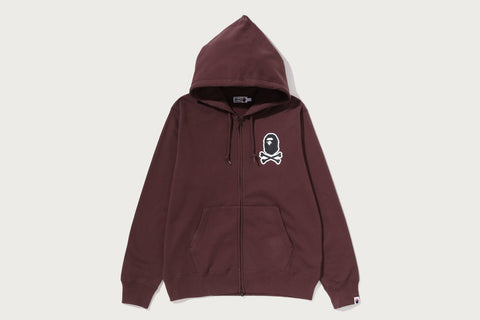 APE CROSSBONE ONE POINT ZIP HOODIE