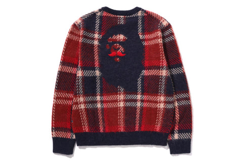 MR.BATHING APE CHECK SWEATER