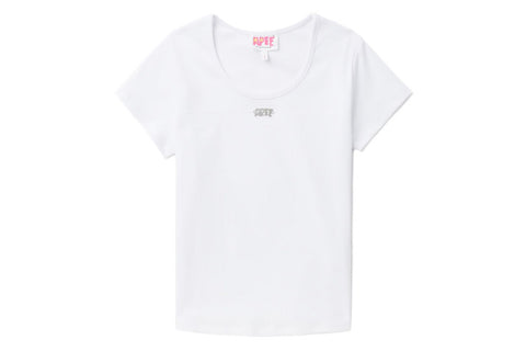 METAL TRIM OVERLOCK STITCHING TEE