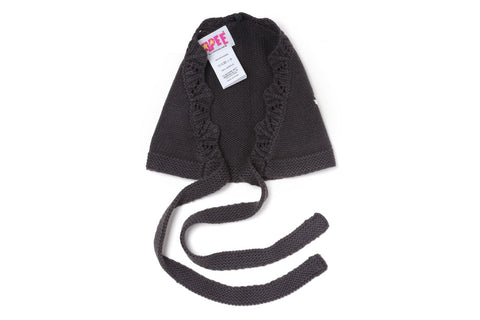 INTARSIA TIE FRONT KNITTED HOOD