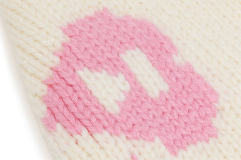 INTARSIA TIE FRONT KNITTED HOOD