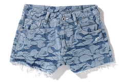 SOLID CAMO DENIM SHORTS