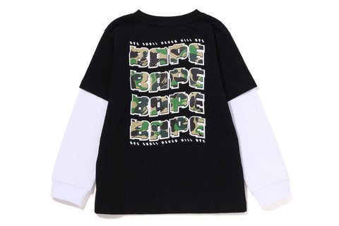 ABC CAMO BAPE LAYERED L/S TEE