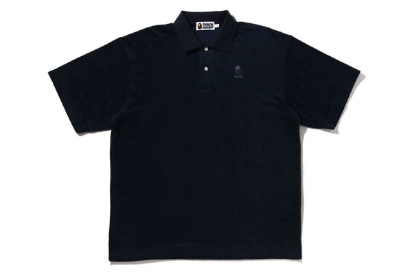 APE HEAD TOWELLING RELAXED FIT POLO | bapepirate.com