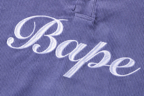 BAPE EMBROIDERY CORDUROY OVERSIZED PULLOVER HOODIE