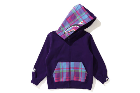 BAPE CHECK SHARK ZIP HOODIE