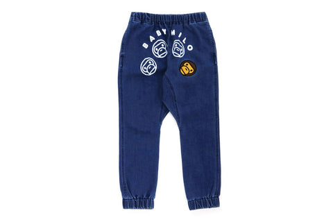 BABY MILO EMBROIDERY DAMAGED DENIM PANTS